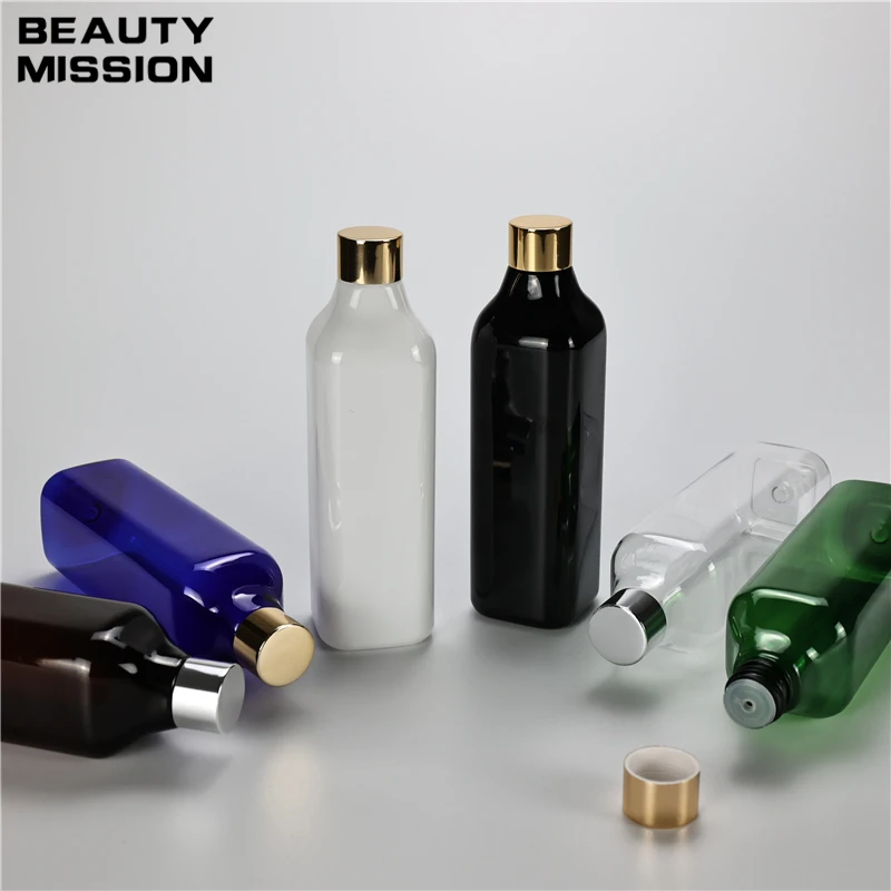 

Multicolor 300ML X 20 Empty Plastic Bottle With Gold Silver Aluminum Screw Cap Cleansing Oil Cosmetics Toner Packaging Container