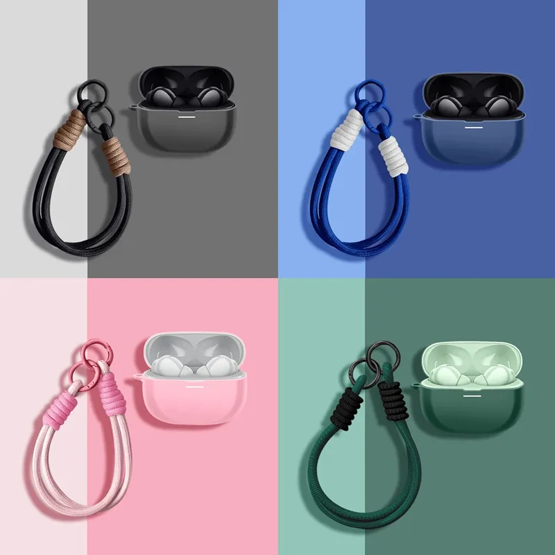 

For VIVO TWS 5 Case Fashion Rope Silicone Earphone Case Headset Shell Headphone Cover For vivo TWS 5 With Hook