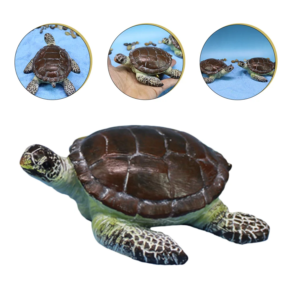 Simulation Turtle Tortoise Feng Shui Outdoor Toys Animals Fish Tank Decor Aquarium Adornment Vivid Resin Sea ​​turtle Toddler