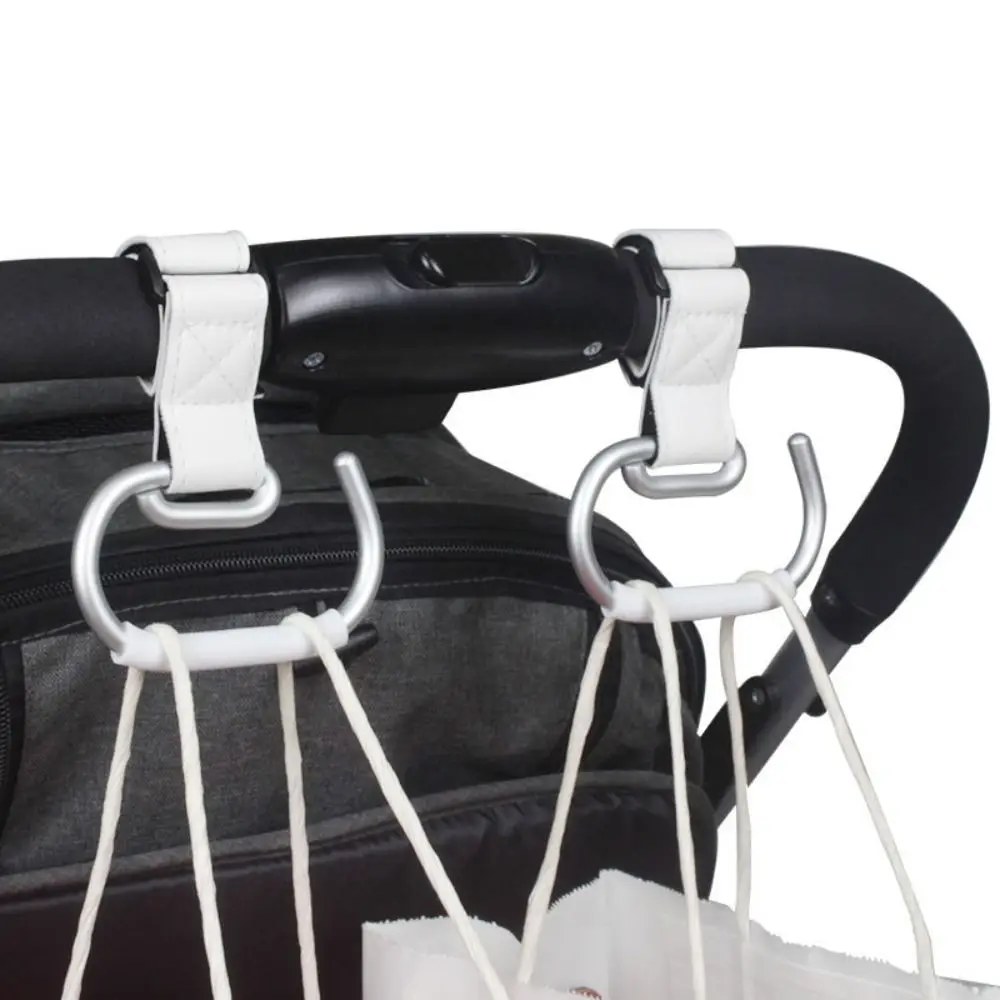 Ganci per passeggino in PU Accessori per passeggino in tinta unita Gancio per appendere Carrello Organizzatore Accessori per passeggino per cartoni animati Carrozzina