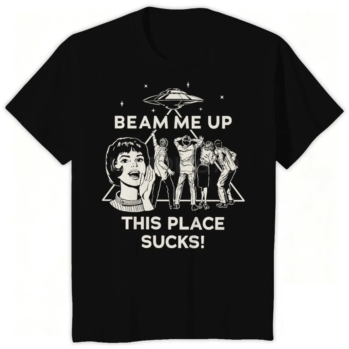

Beam Me Up Graphic T-Shirt Retro Sci-Fi Fan Unisex O-Neck Premium Cotton Short Sleeve Casual Daily Tee Fashion Cool