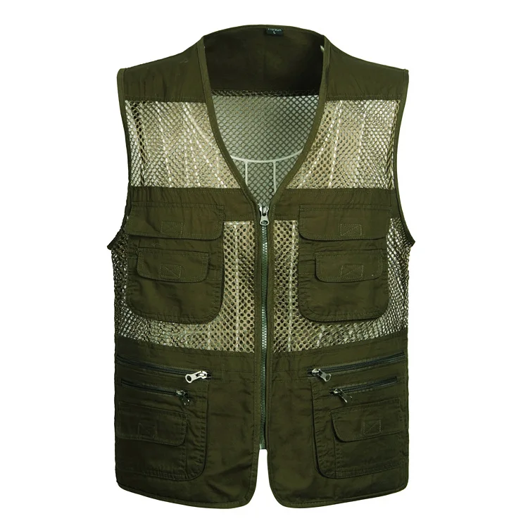 Outdoor Summer Fishing Vest Jackets Men Multi Pockets Travel Sleeveless Jackets