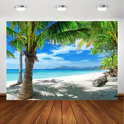 Beach photography Background Hawaiian Luau Blue sky sea background Outdoor banner decoration