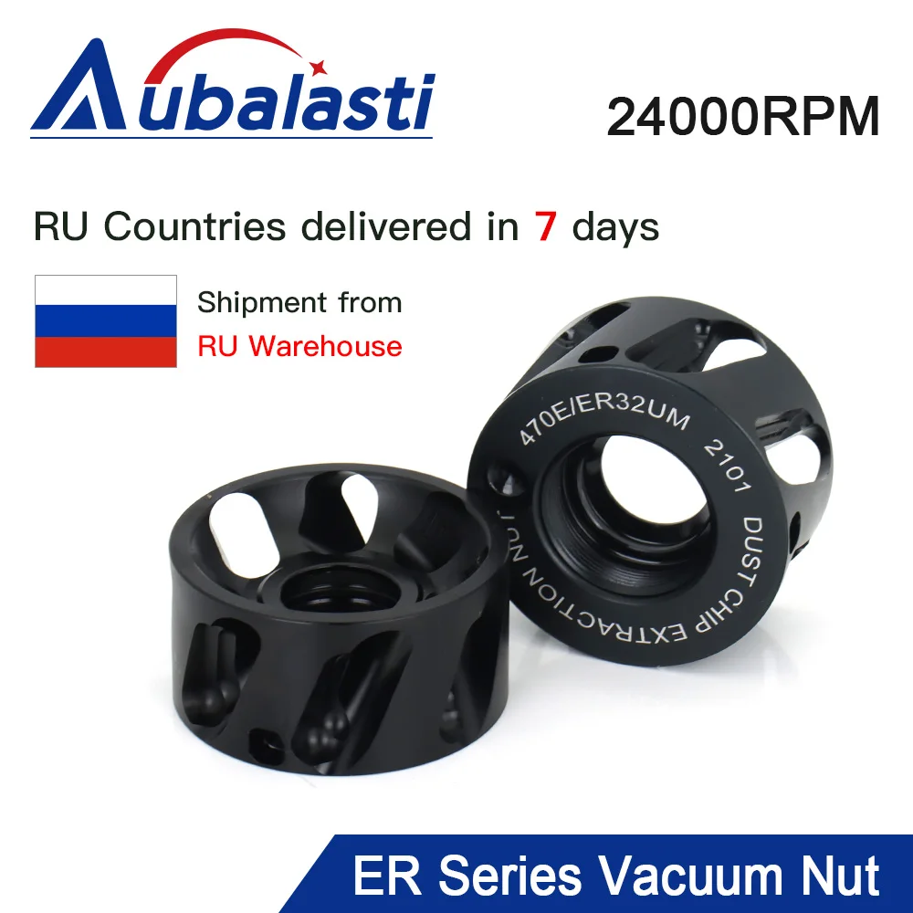 Aubalasti 1Pcs ER20 ER25 ER32 ER40 Vacuum Nut Speed 24000rpm Aluminum Anti-Rust Shock Absorption Professional Dust Removal Nut