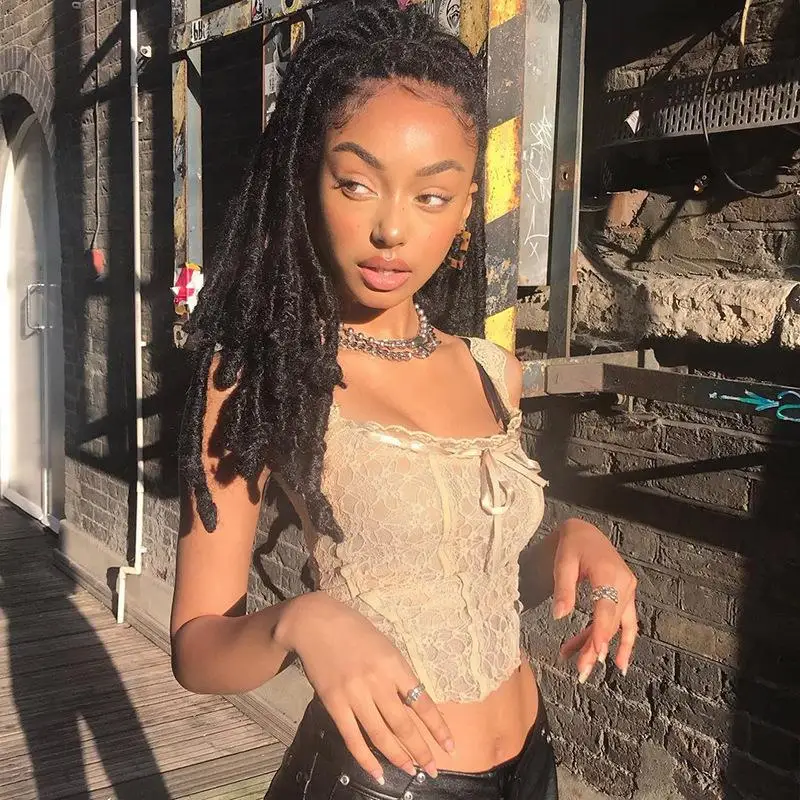 

Новый летний однотонный внутренний полый верх, верхняя одежда, подтяжки, облегающий пуловер, сексуальный жилет, женский кружевной