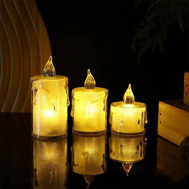 Crystal Electronic Candle Birthday Party Celebration Romantic Atmosphere Decoration LED Christmas Thanksgiving Mini Night Light