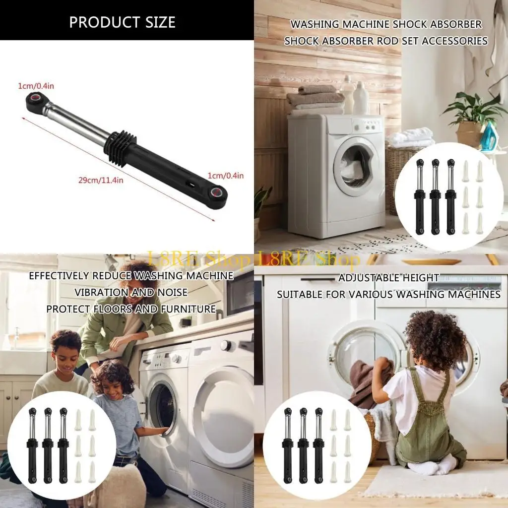 L8RE Home Laundry Room Essential Adjustable Anti Vibration Bars Washing Machine Stabilizer for Washers Easy Setuping