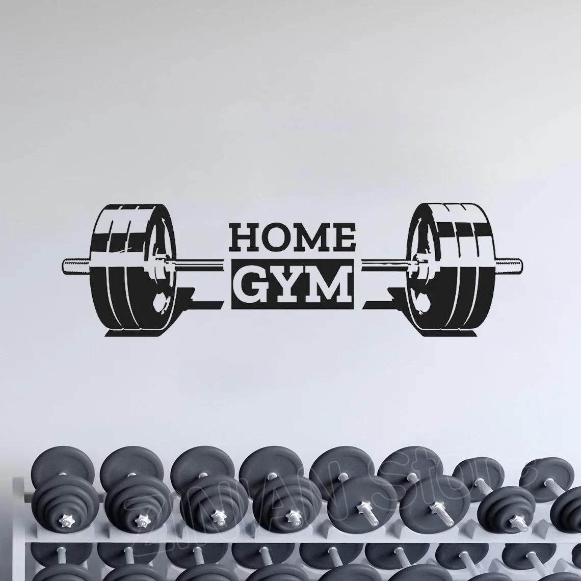 Home Gym Wall Decal Fitness Wall Sticker Barbell Training Fitness Vinyl Stickers Home Decor Murals Removable Big Size A708