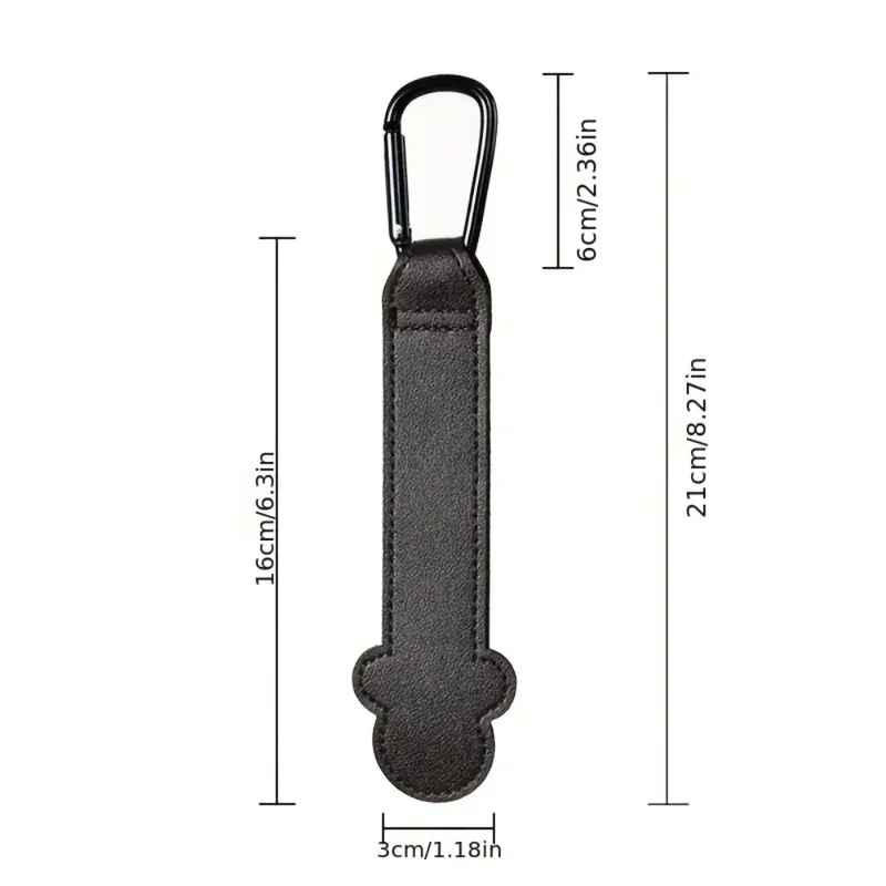 1/3pcs Leather Stroller Hooks, Portable Car Seat Carabiner Hook with Velcro Fastener