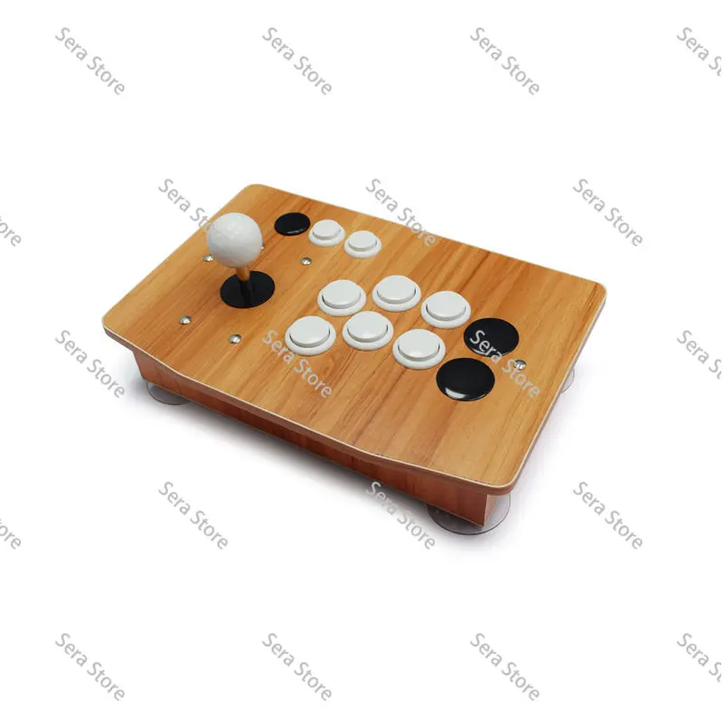 Solid Wood DIY Arcade Joystick USB Game Controller for PC Phone Retro Fighting Game Console