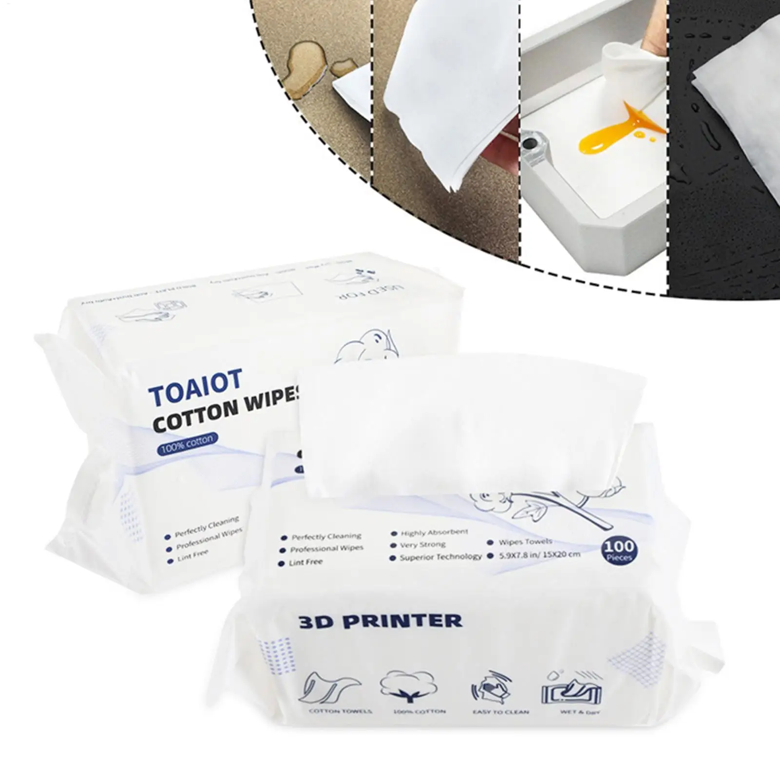 

3D Printer Cleaning Wipes DLP Light Curing Material Trough Resin Cleaning Cotton Wipes Anti Wear 3D Printer Accessories