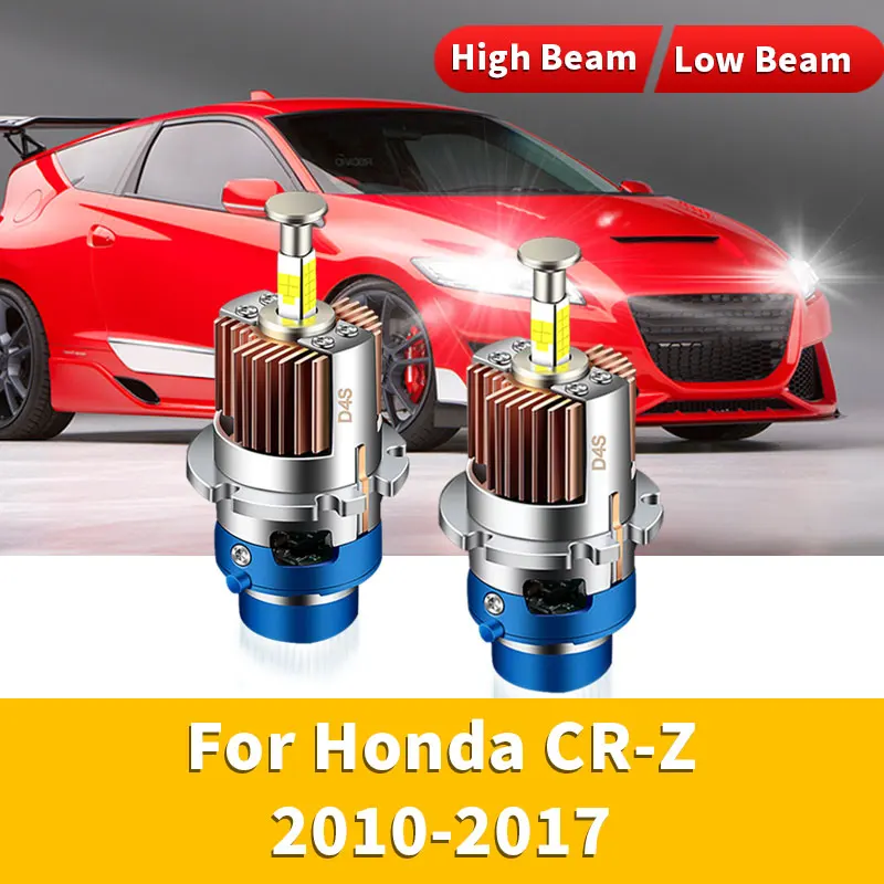 2Pcs Canbus LED Headlight HID Bulbs Turbo LED 32000LM Four-sided CSP Chip 6000K High Low Beam Headlight For Honda CR-Z 2010-2017