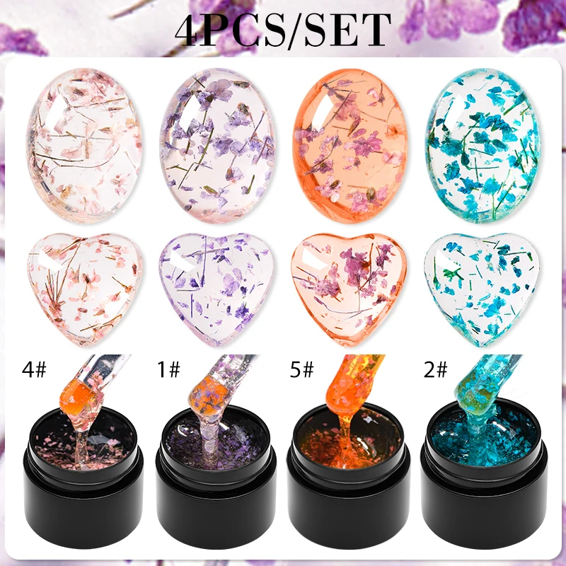 Treffen Sie sich über 4 teile/satz Auroras Antihaft Hand solide Verlängerung Gel Nagellack Finger verlängerung Nail Art Hartgel Lack ﻿