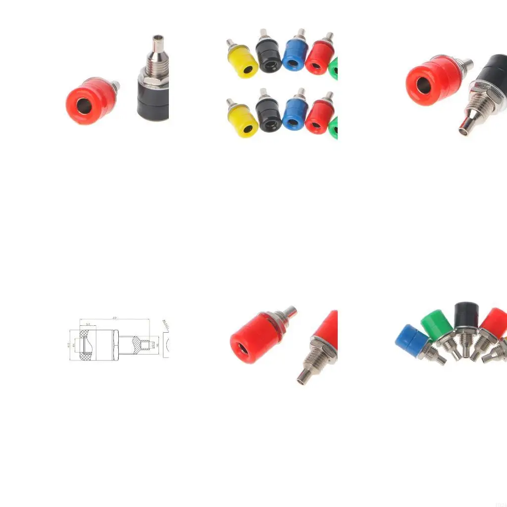 193A 10 Pcs 5 Color 4mm Female Banana Plug Socket Connector Binding Post o Termin