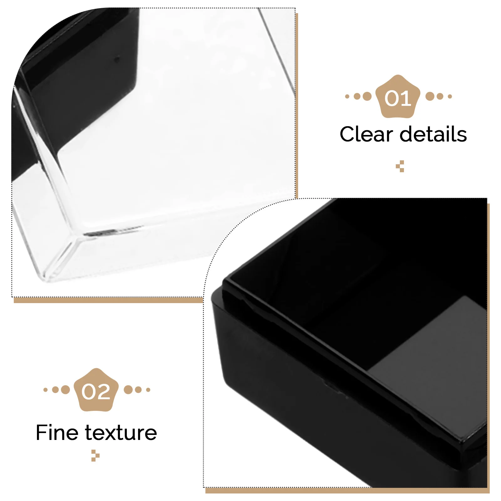 

6pcs Mineral Specimen Display Boxes Clear Acrylic Storage Container For Rocks Gems Jewelry Organizing Desktop Collection