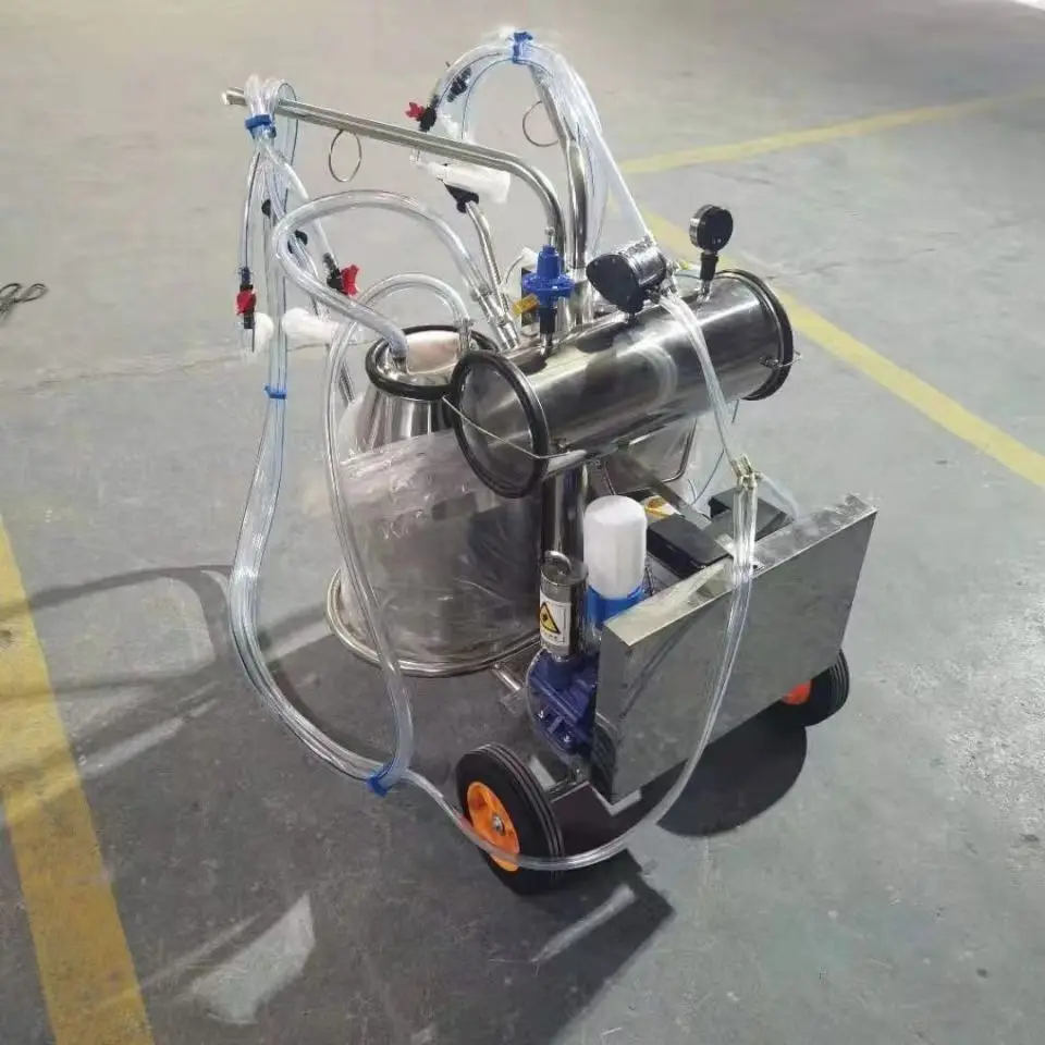 25L Automatic Milking Machine/Vacuum Pump Portable Electric Milking Machine for Farms