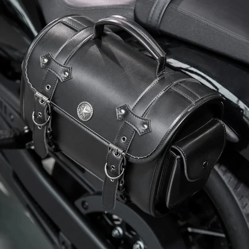 1PC Retro Throw-Over Motorcycle Saddlebag, Waterproof Side Luggage Storage Tool Bag For Harley Motorcycles view 4