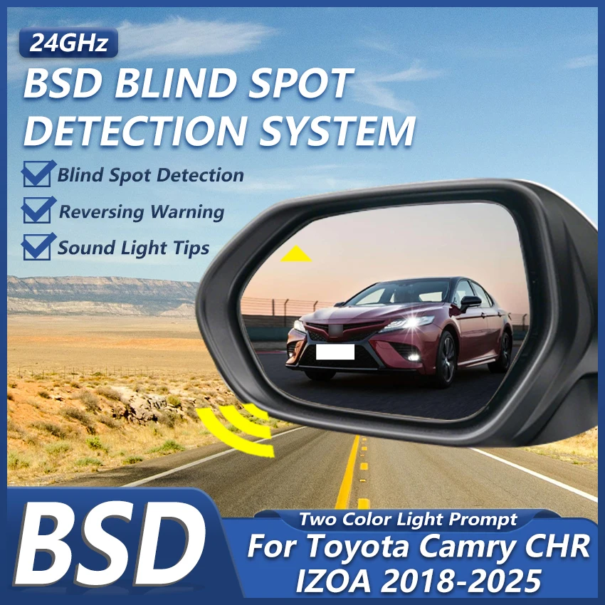 

Car 24GHZ Radar Change Lane Aided Alarm Sensor Blind Spot Monitoring System BSD BSA BSM For Toyota Camry CHR IZOA 2018-2025