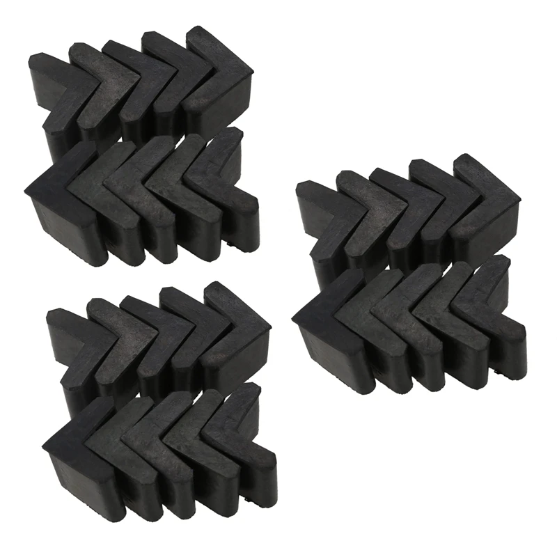 Rubber L Shaped Angle Iron Foot Pads Covers 30 Pcs Black