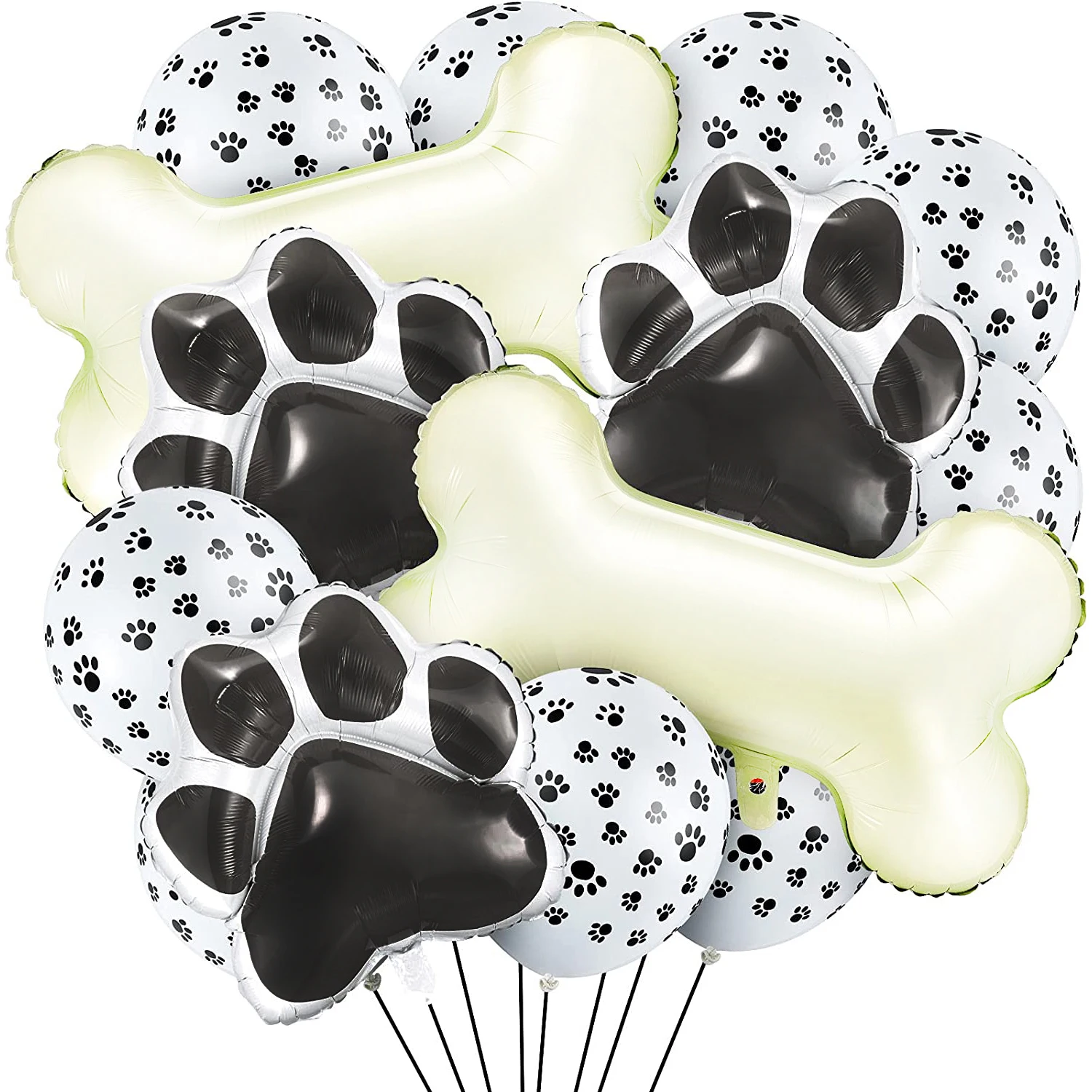 Dog Paw Print Latex Foil Balloons Bone Shaped Foil Balloons Props for Pets Kids Birthday Party Supplies Outdoor Decorations