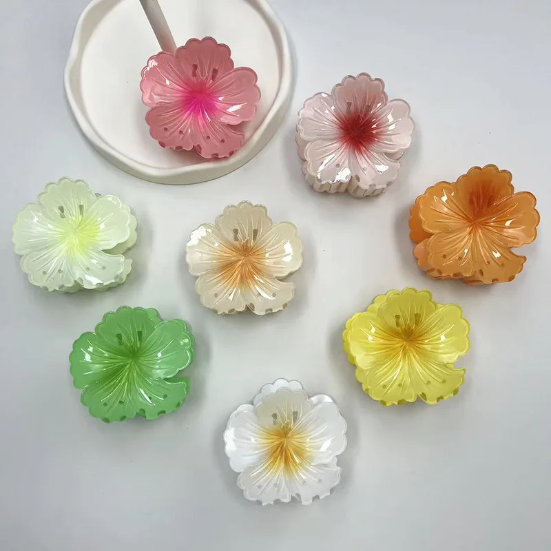 New Bohemia Hair Clips Fashion Colored Resin Plastic Cabbage Flowers Hair Clip Sweet Hair Accessories for Women Korean Gifts