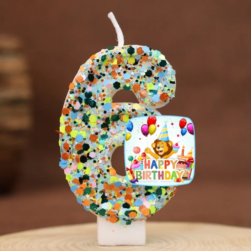 Happy Birthday Cake Topper Decorated Digital Lion Animal Candle Children's Delicate 0-9 Number Candle Party Decor Gift Boy Girl - view 6