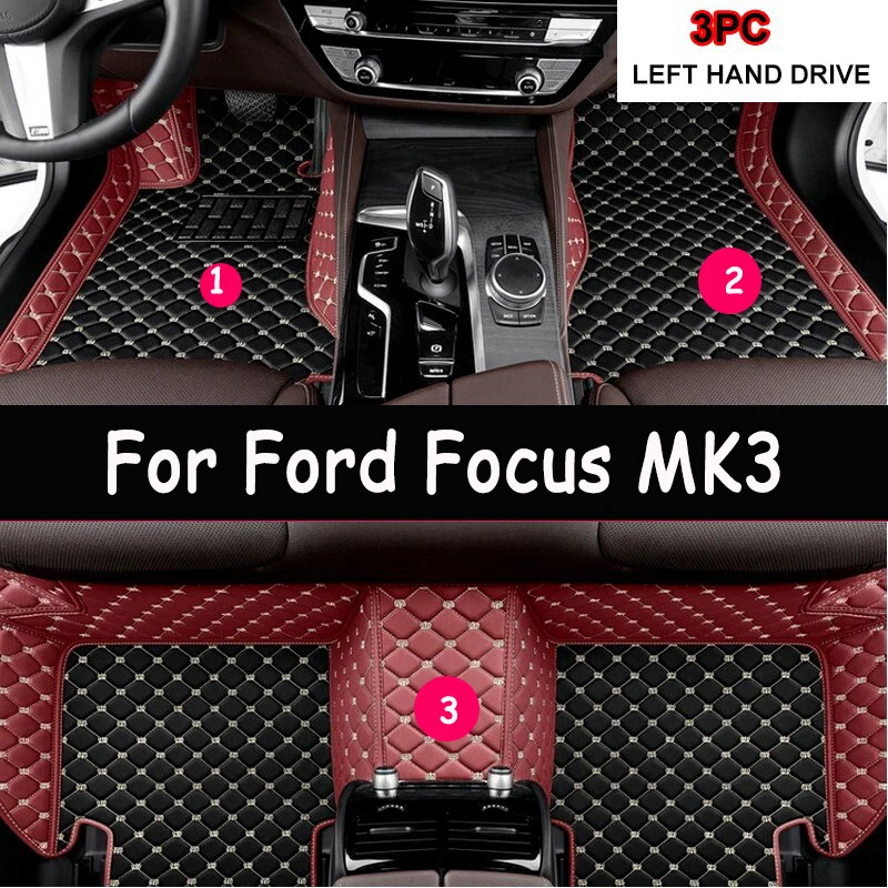 

Custom Car Floor Mats For Ford Focus MK3 2012-2018 Years Auto Carpets Foot Coche Accessories