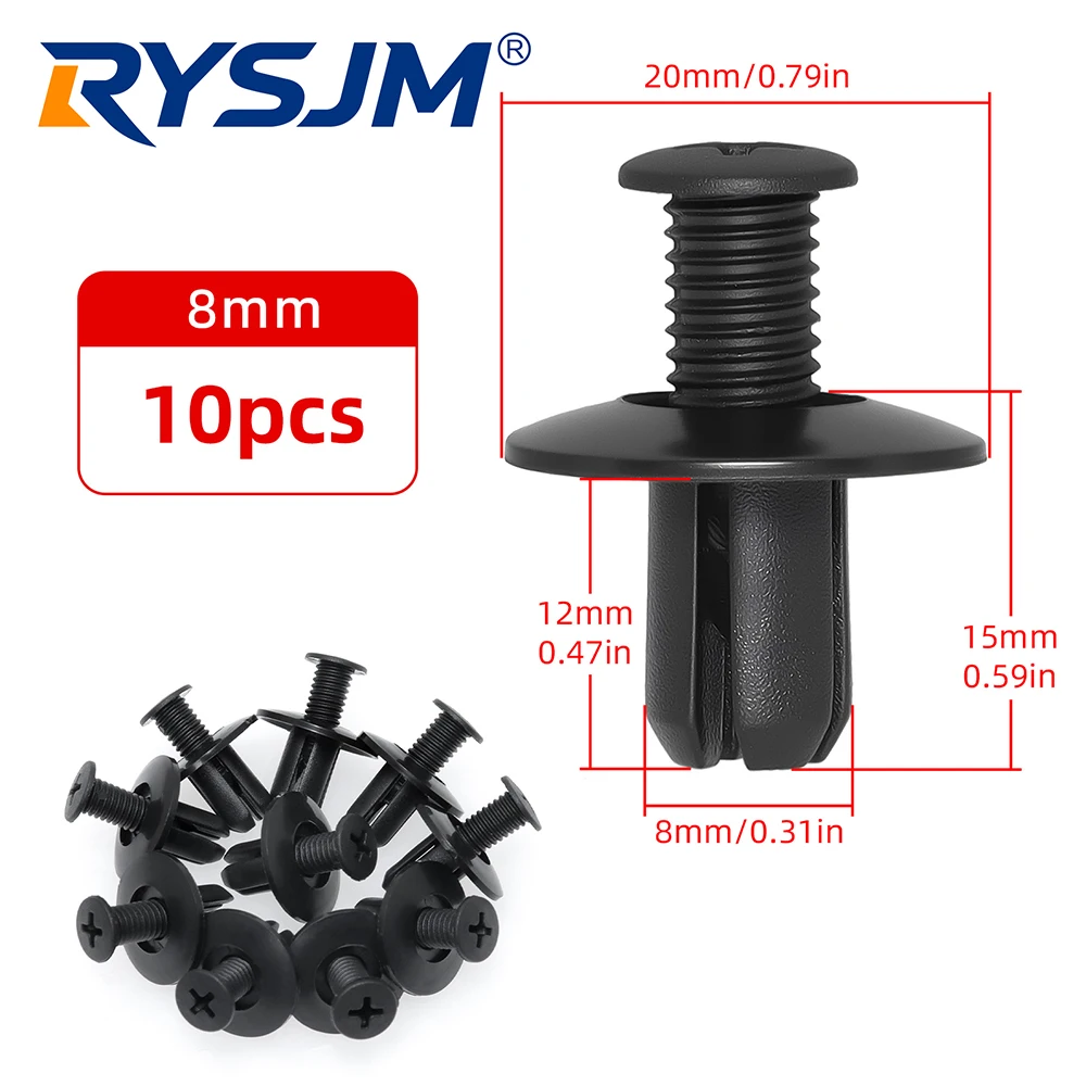 

10PCS 8mm Hole Plastic Rivets Fasteners Screw Car Bumper Fender Car Rivet Buckle Fastener Clips Door Trim Panel Retainer