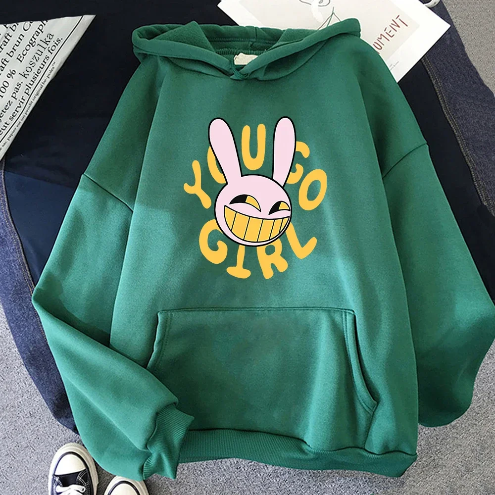 YOU GO GIRL Digital Circus Jax Hoodie, modischer Damen-Hoodie im Harajuku-Stil, lustiger, süßer Hasen-Hoodie, Unisex-Cartoon-Vintage-Pullover-Sweatshirt – Detail 9