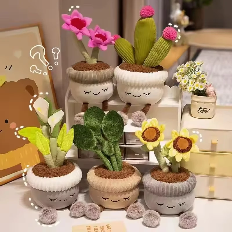 

Cute Cactus Plant Doll Filled Sunflower Horseshoe Lily Plush Toy Plush Home Decoration