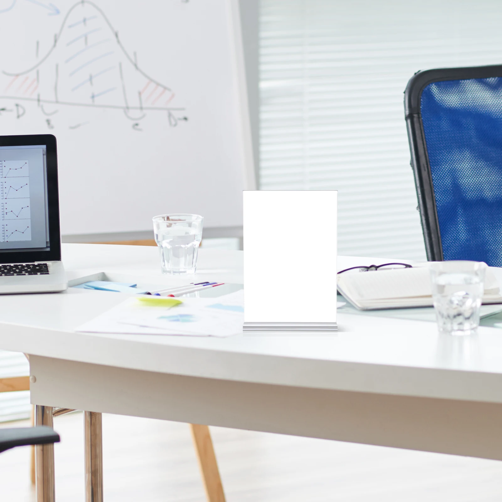 

6Pcs Acrylic Sign Holder Vertical Display Stand Clear Document Paper Menu Brochure Holder Tabletop Display Stand