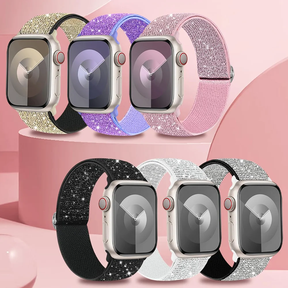 2er-Pack Armbänder für Apple Watch Ultra2 49 mm 44 mm 45 mm Serie 11 10 9/8/742/46 mm Armband iWatch 6 5 4 Se 40/41 mm elastisches Nylonband