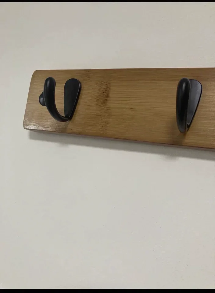 No Drill Door Back Coat Hanger Wall Mounted Space Saving Entryway Hallway Clothes Rack for Home Bamboo Coat Hooks - view 6