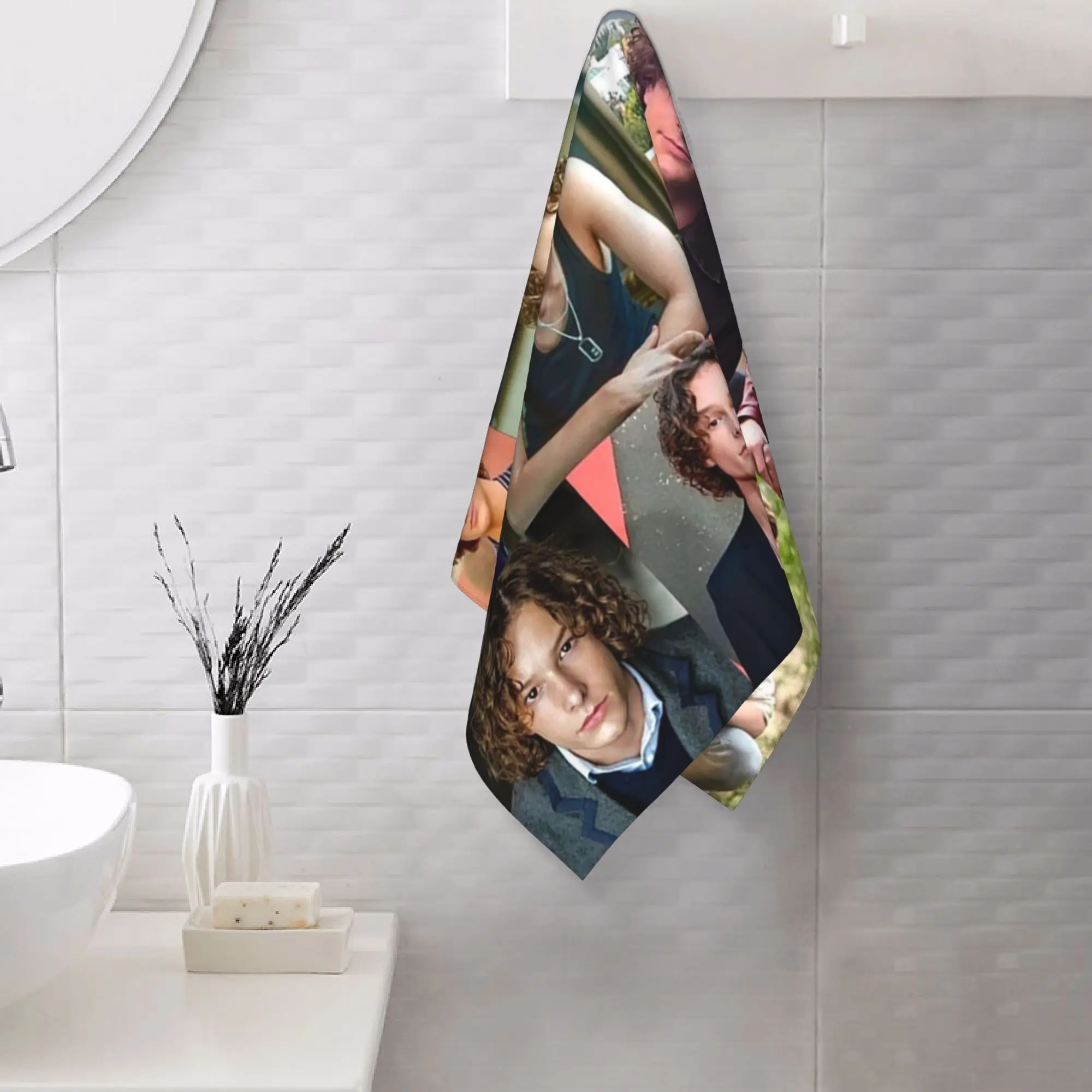 Custom Mason Thames Collage Soft Face Towel Quick Dry Pool Bath Cotton Towels Absorbent Quick