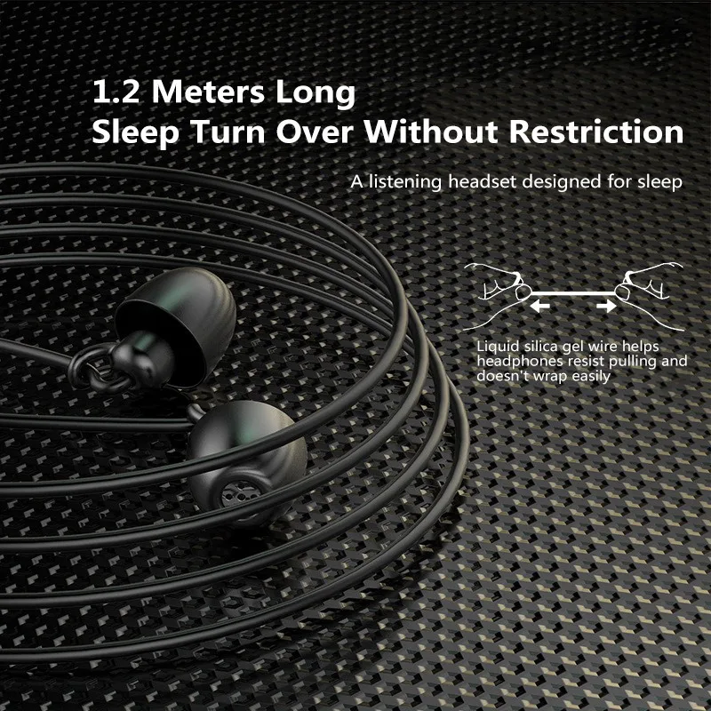 For ASMR Earphone Hifi Headset Noise-Cancel Sleeping Earbud Soft Silicone Headset TPE Wire No Ear Pressure Earbuds For Xiaomi