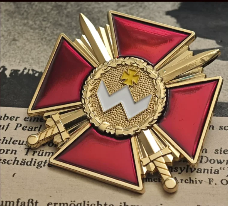 Ukrainian Bogdan Hemelinski Medal Maltese Cross Badge Military Reproduction