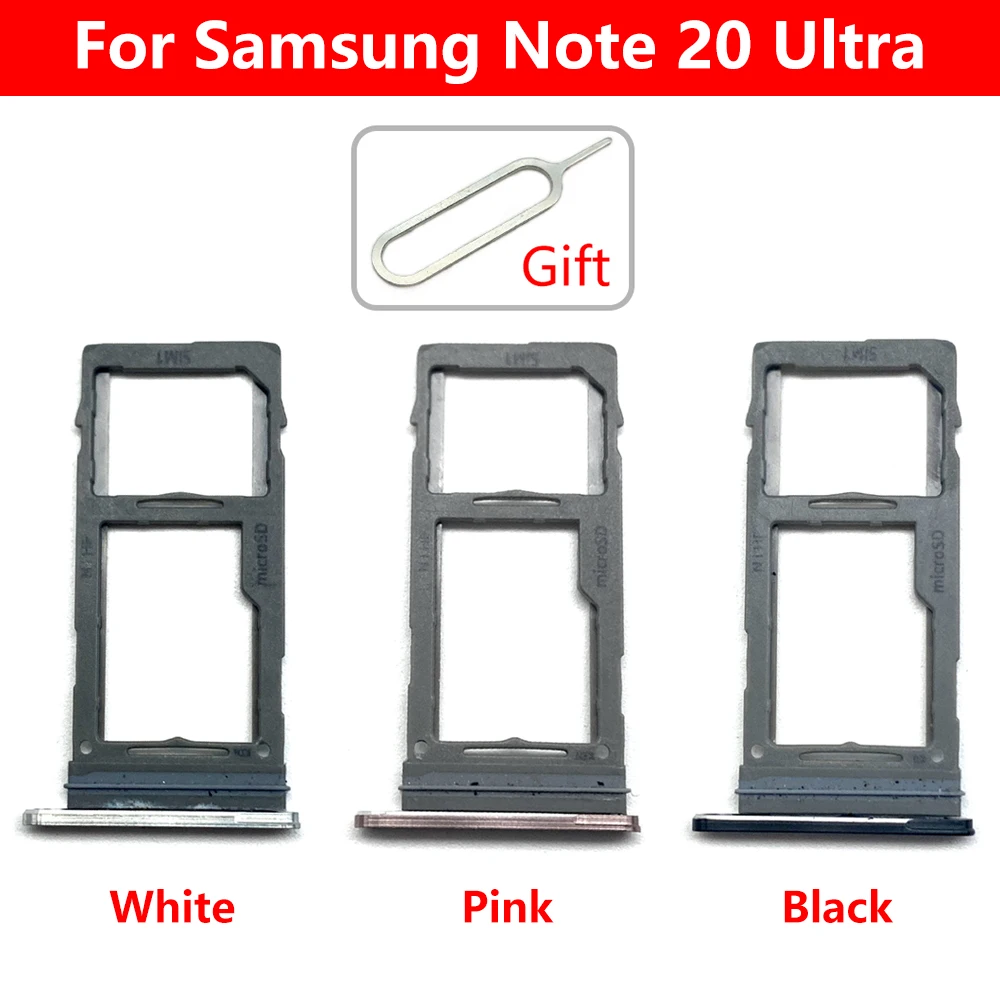 For Samsung Note 20 Ultra S22 Plus Dual Sim Card Slot Tray Holder Nano Micro SD Card Reader Socket Replacement Parts