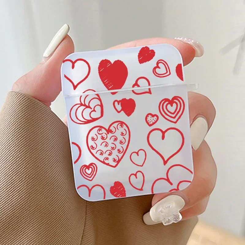 Apple Airpods Pro用のカラフルなハート型保護ケース,Airpod 4,Airpod 1,2,3,4用のシリコン保護ケース