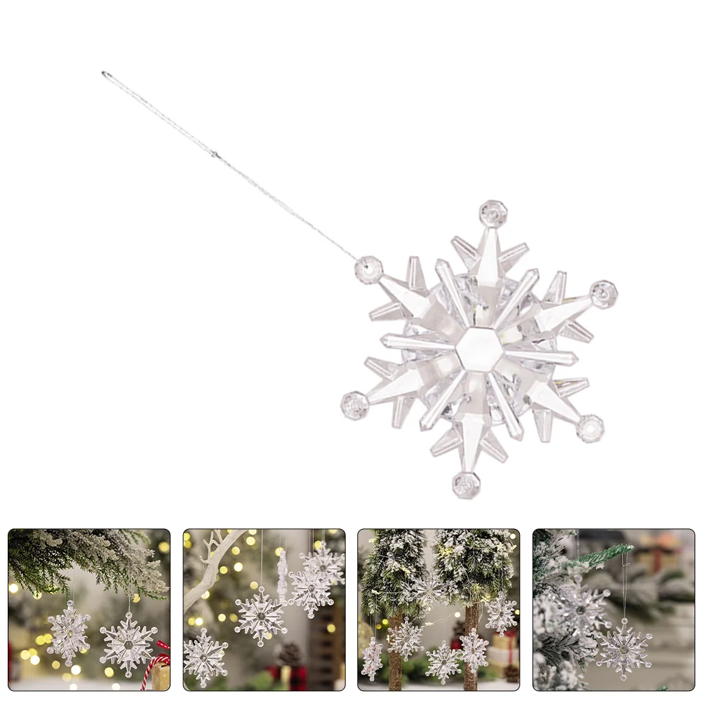 

6 PCS Transparent Snowflake Pendant Winter Ornament Xmas Ornaments Household Party Snowman Acrylic Crystal Christmas Garland