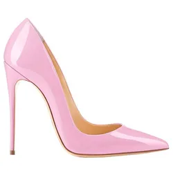 Sexy Women's Stiletto Pumps For Woman Thin High Heels Pointed Toe Spring Printing Patent Leather Ladies Shoes Large Size 34-46
