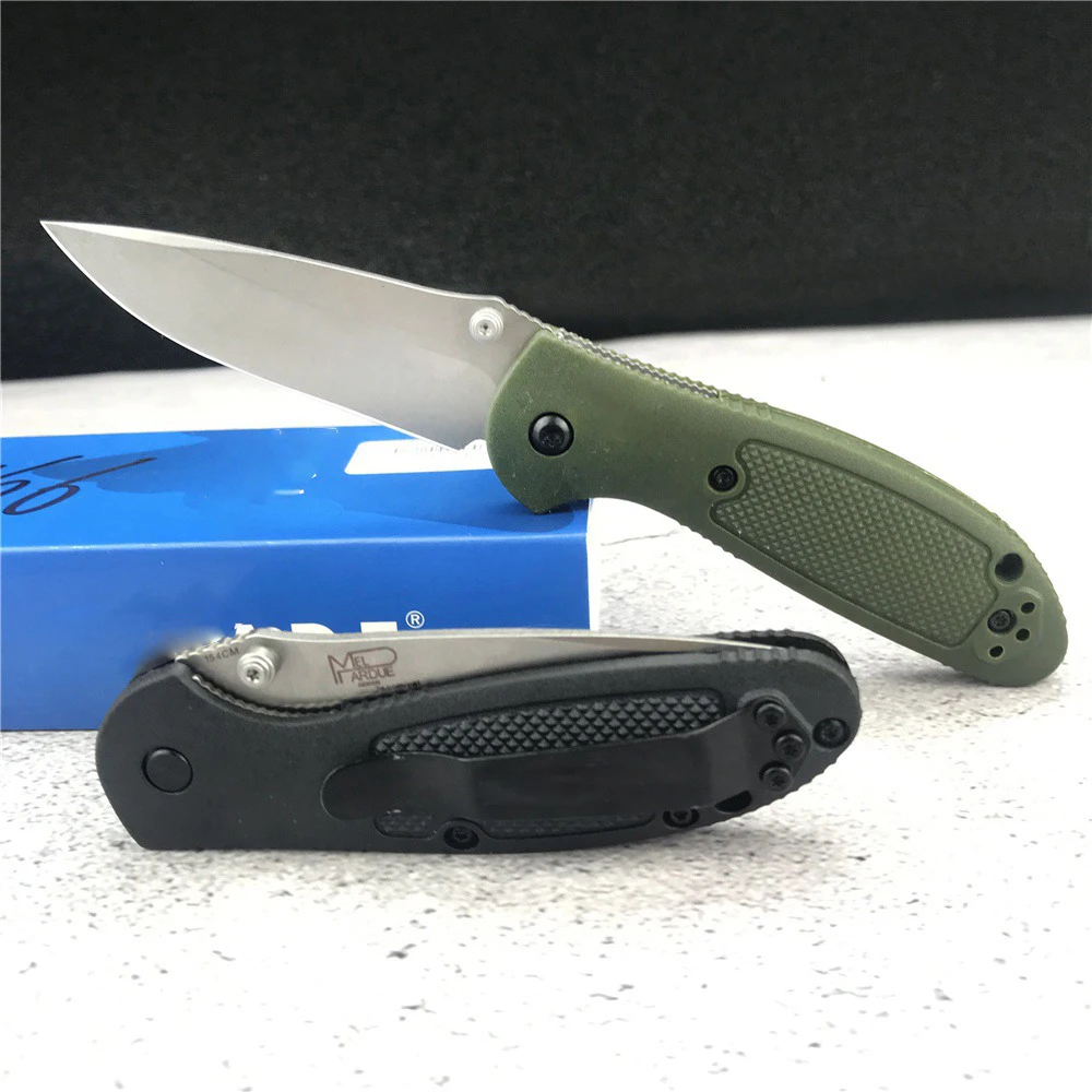 High Quality BM 556 Griptilian Outdoor Folding Knife Satin Blade Nylon Glass Handle Tactical Knives Camping Hunting Pocket Tools