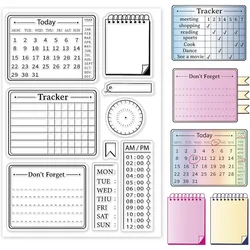 1PC Calendar Planner Clear Stamp Life Journal Silicone Clear Stamp Tracker Rubber Stamps for Scrapbook Journal Card Making