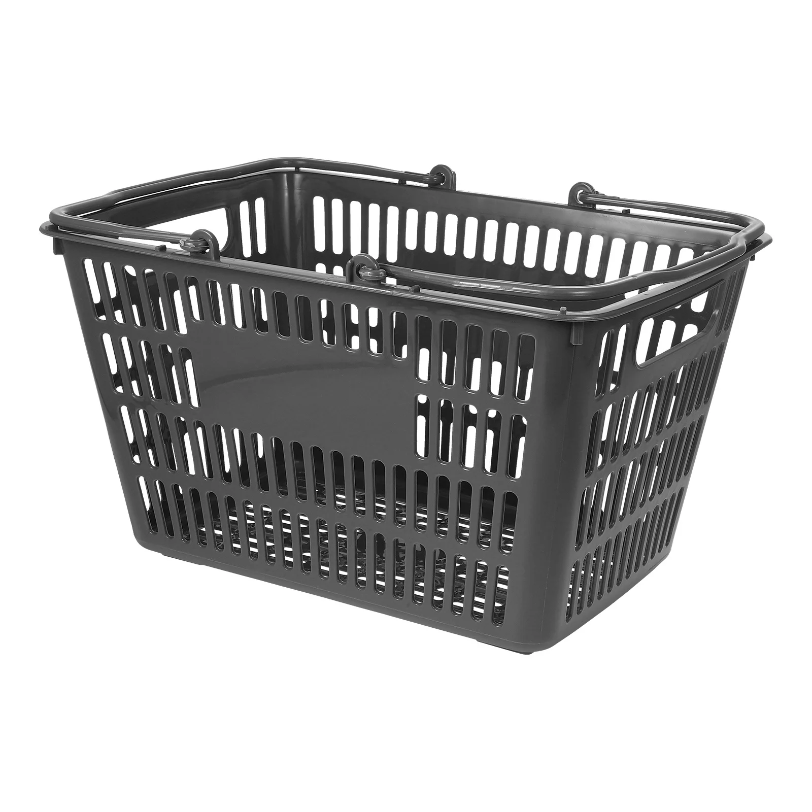 Portable Storage Baskets 80KG Capacity Shopping Handheld Grocery Grey Kitchen Bathroom Toiletries Organizer Plastic Storage