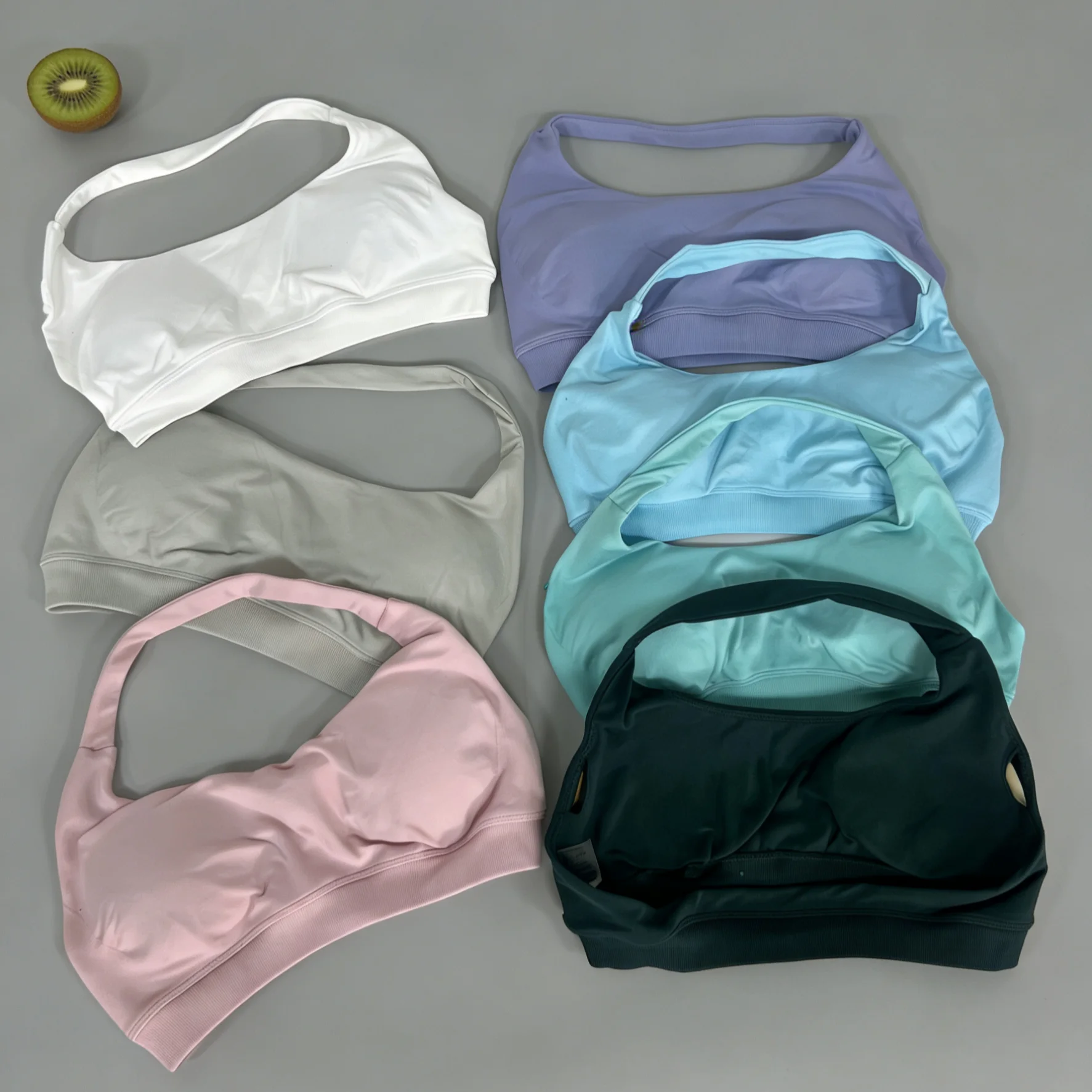 Women Halter Backless Sports Bra Seamless Knit Wire-Free Wire Free Padded High Support Yoga Gym Running Workout