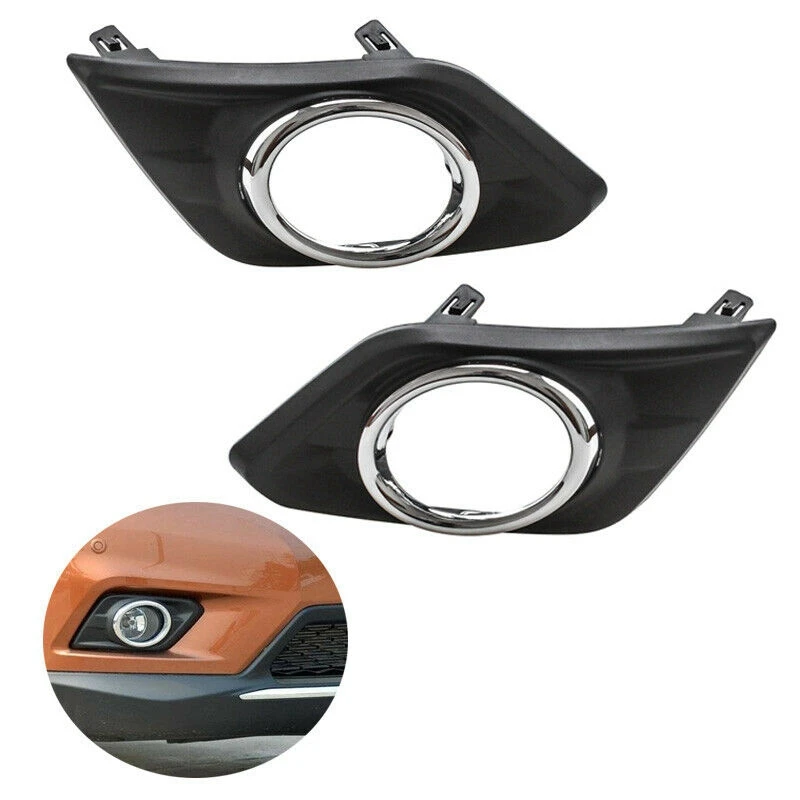 2X Fog Light Covers Set For Nissan X-Trail Rouge 2014 2015 2016 LH+RH Front Lamp Trim Bezels