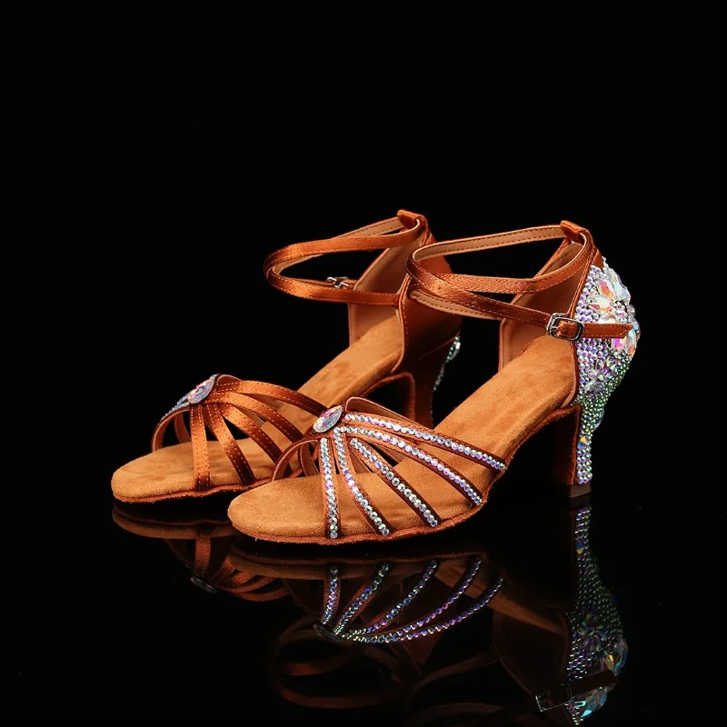 

New Women Shoes Luxury Rhinestone Professional Dance Shoes for Woman Exquisite High Heeled Sandal Designer Shoes Sandalias Mujer