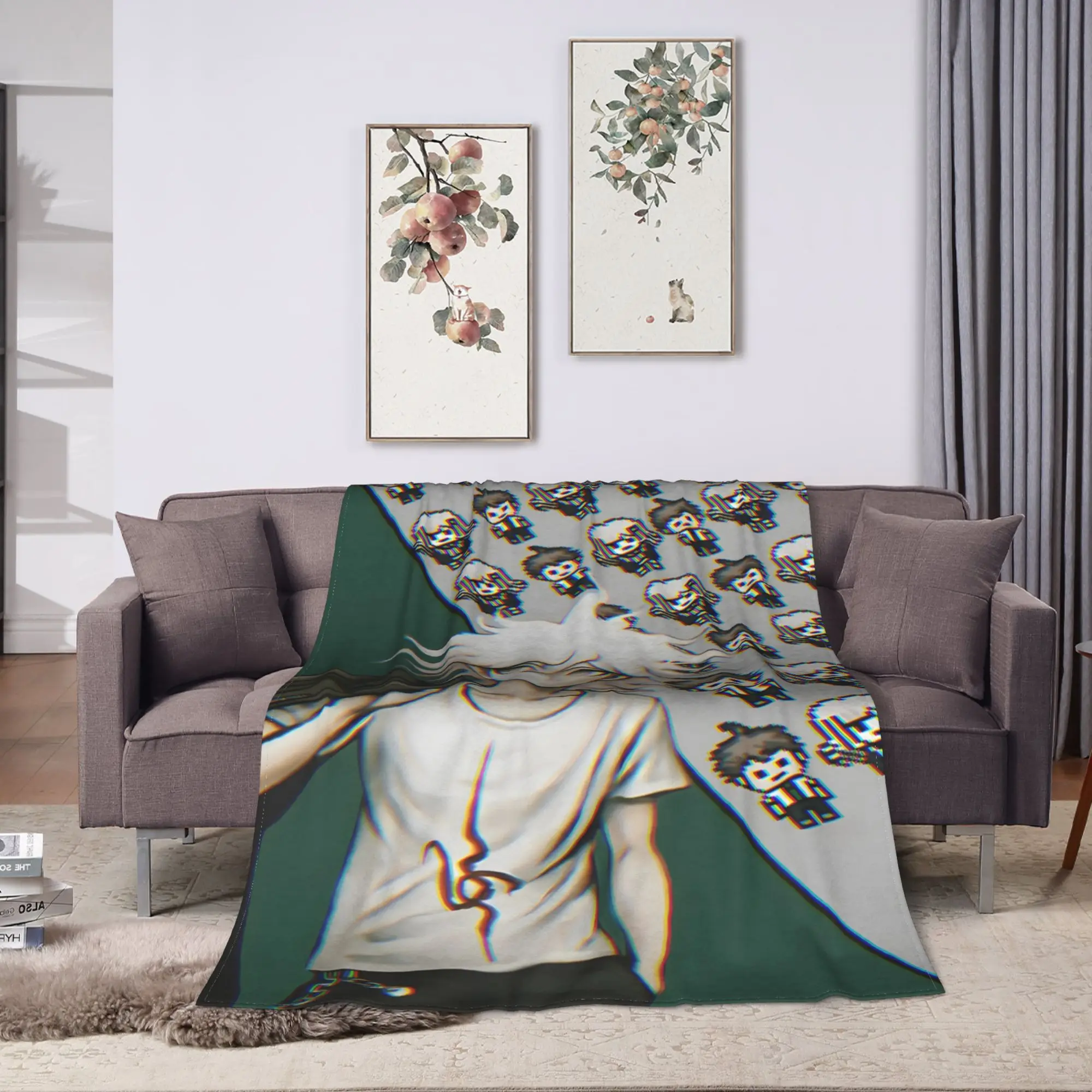 Nagito Komaeda The Ultimate Blanket Quality Warm  Throw Blanket Winter Airplane Travel Home Decor Funny Bedspread