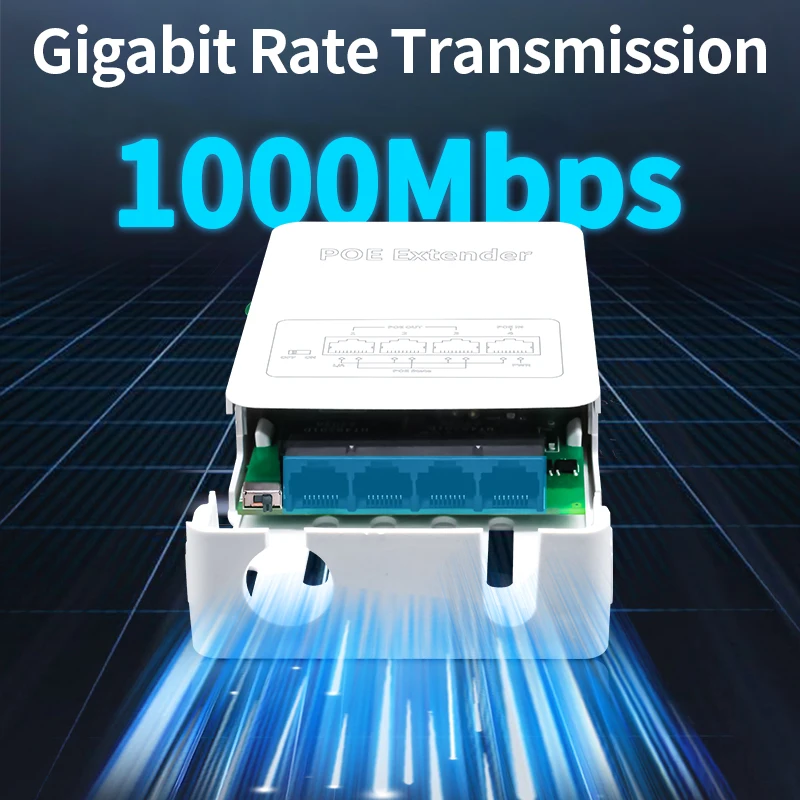 HORACO Ripetitore POE Gigabit a 4 porte 1000M Rete esterna antipioggia POE Extender VLAN 44-57V 30W per telecamera POE AP wireless