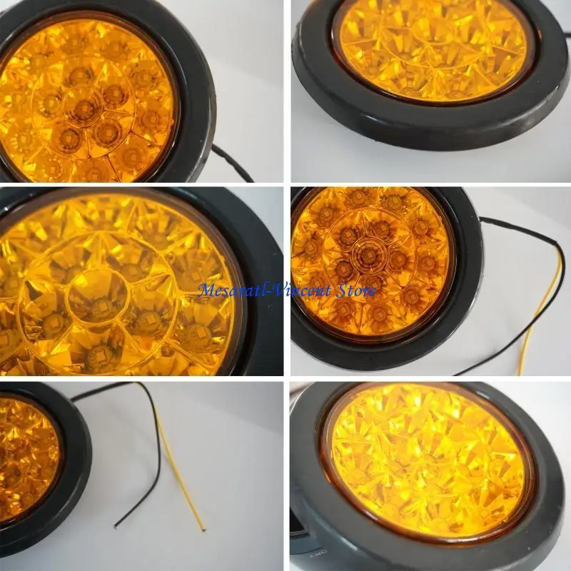 A70F High Brightness 16LED Tail Light Round Light 12-24V Fog Lamp for Truck