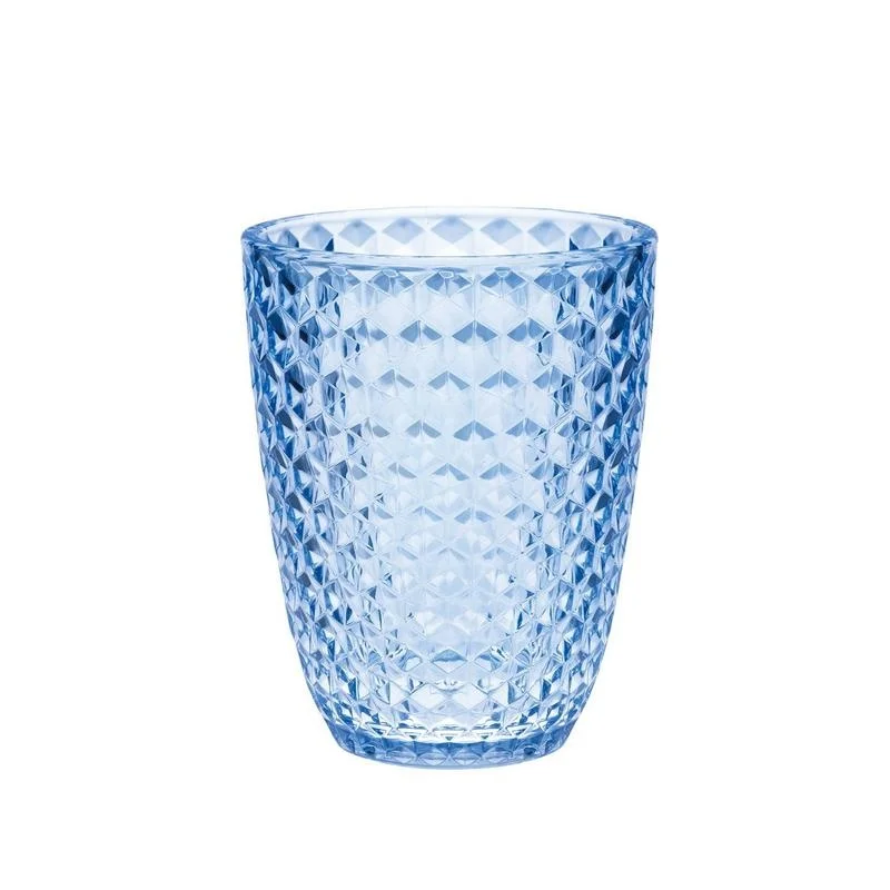

Diamond Cut Acrylic Cocktail Glasses Set of 4, 12oz BPA Free Drinkware, Clear Plastic Water Glasses